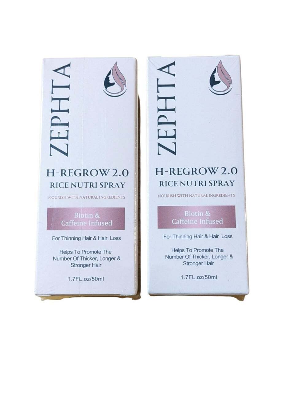 ZEPHTA H-Regrow 2.0 Rice Nutri Spray 1.7 oz Thinning Hair & Loss Lot of 2